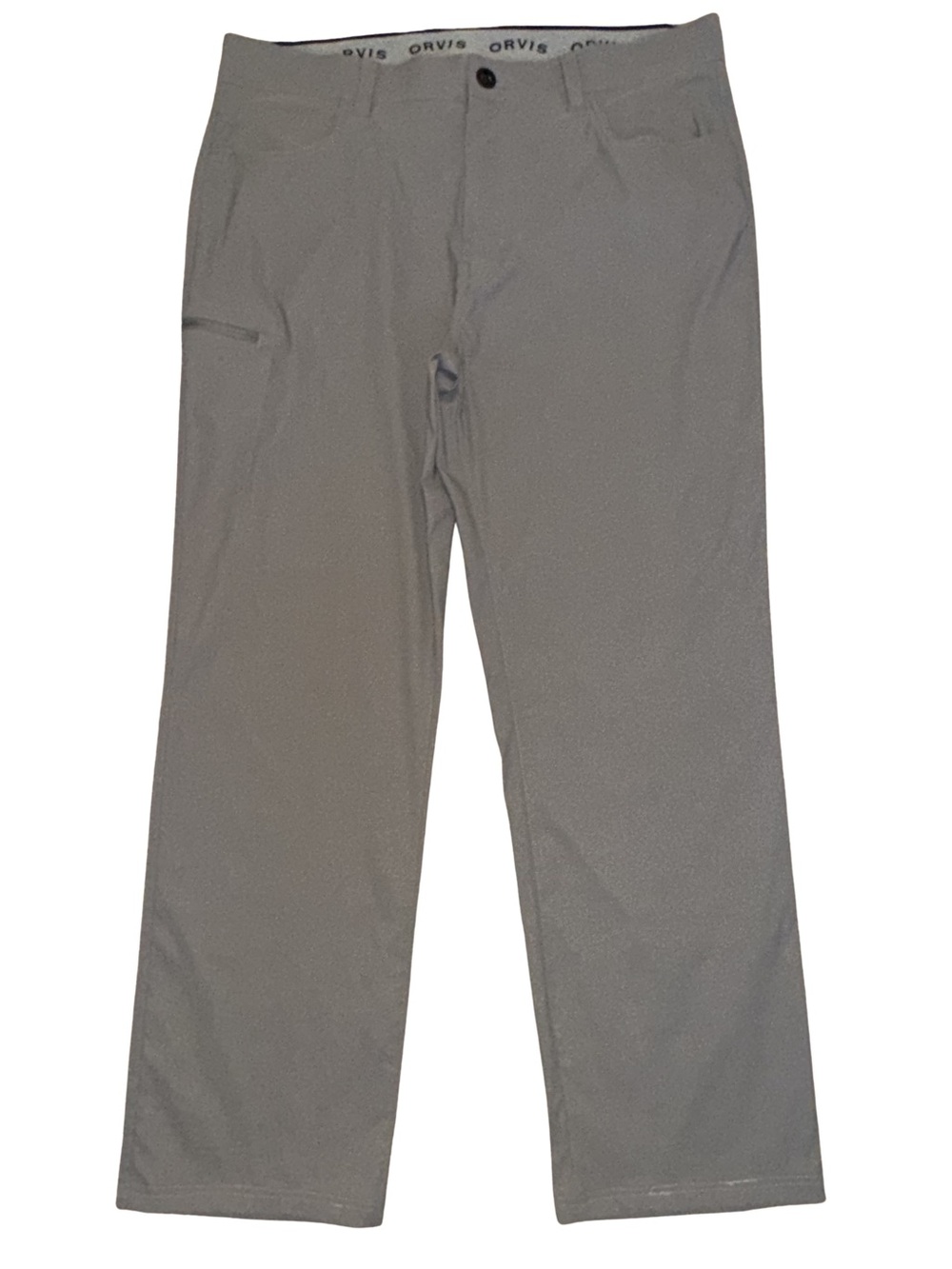Orvis Pants Men 38x30 Gray Nylon Stretch Water Repellent Quick Dry Hiking Travel